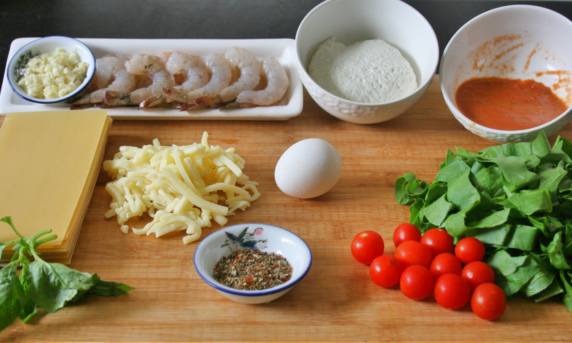 Ingredients Prawn Lasagna Roll ups