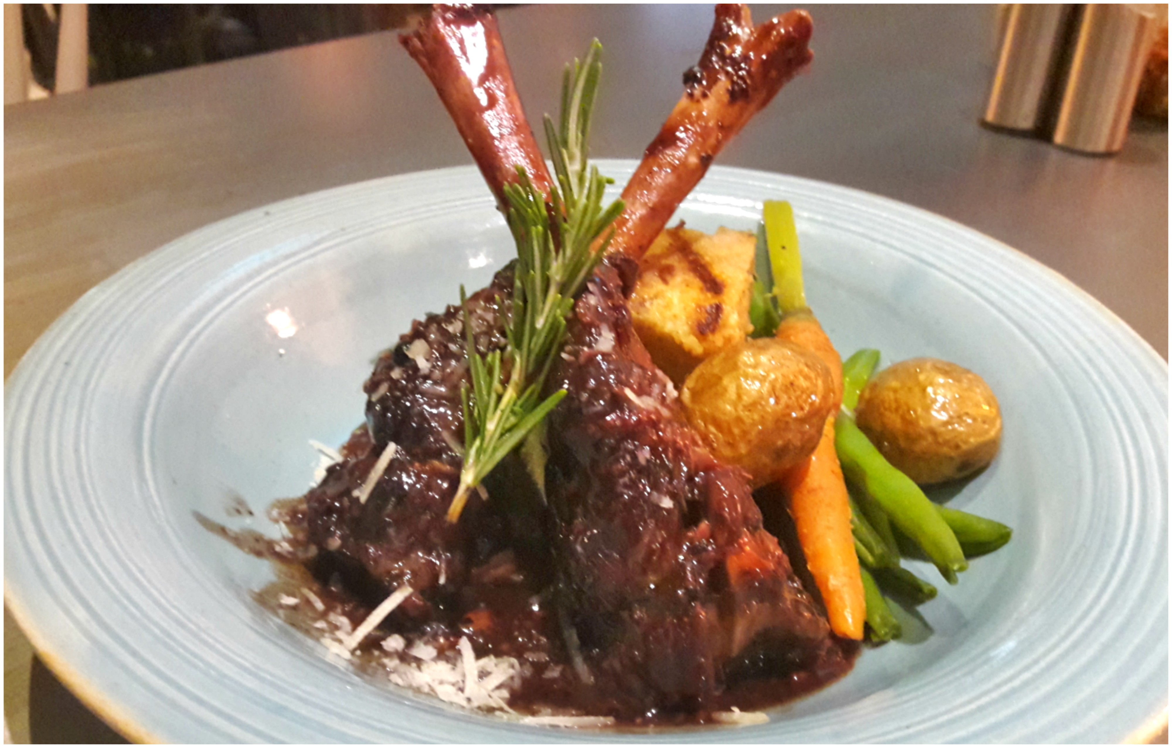 Lamb Shanks with Parmesan Polenta in Red Wine Sauce